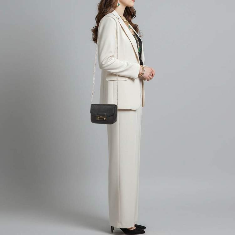 Pre Owned Furla Metropolis Mini Black Leather Crossbody Bag