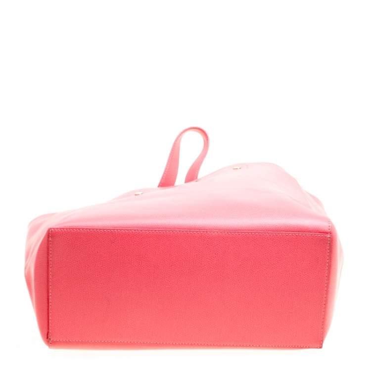 Pre Owned Furla Red Leather Melissa Shopping Tote