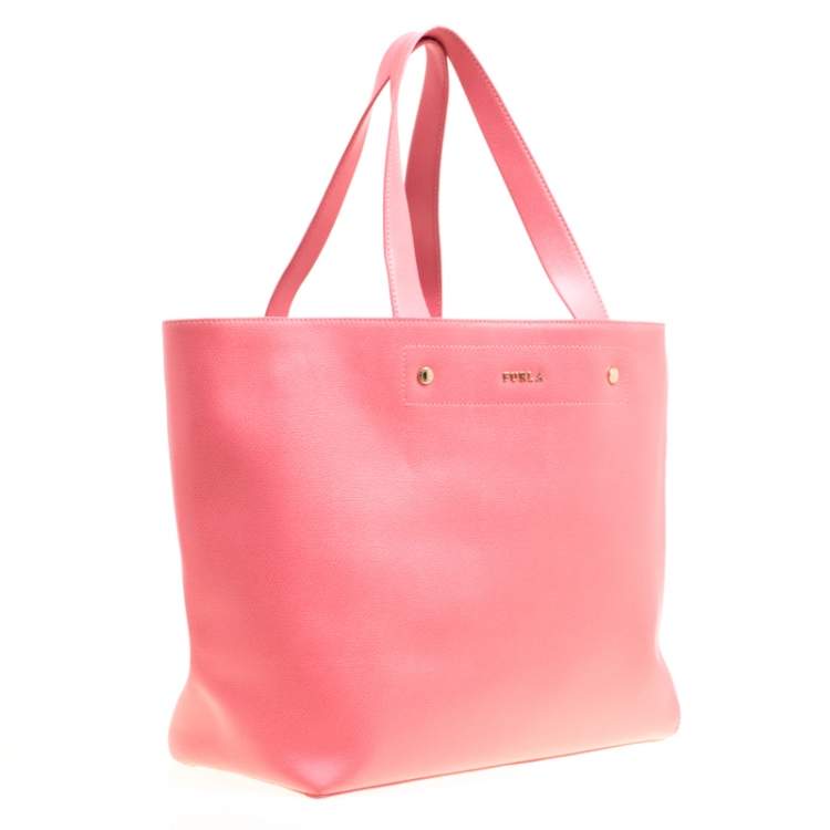 Pre Owned Furla Red Leather Melissa Shopping Tote