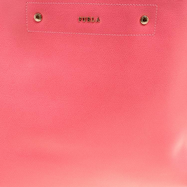 Pre Owned Furla Red Leather Melissa Shopping Tote