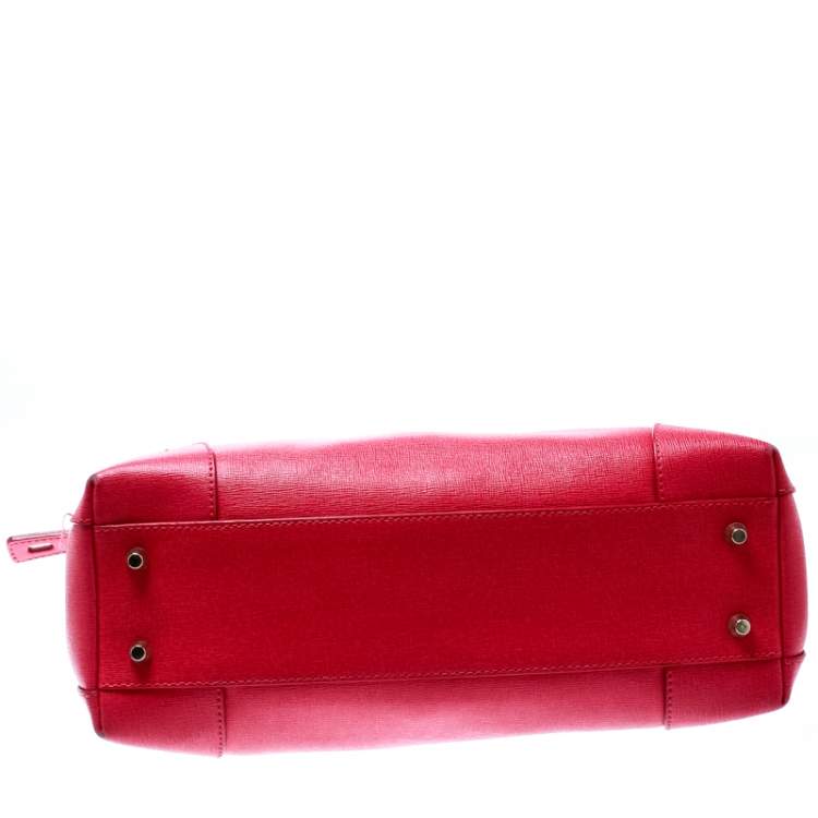 Pre Owned Furla Pink Leather Piper Top Handle Bag