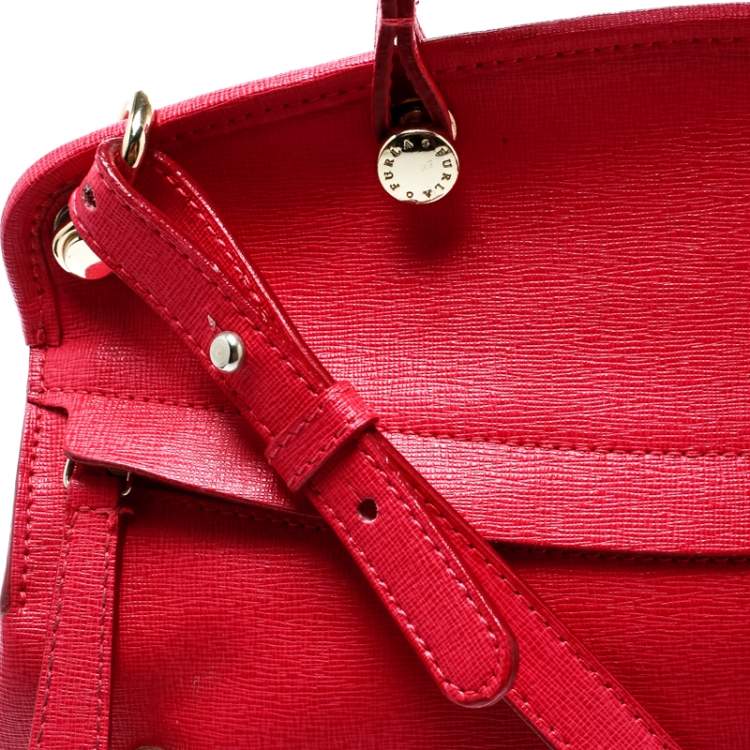 Pre Owned Furla Pink Leather Piper Top Handle Bag