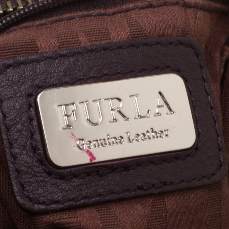 Pre Owned Furla Brown Crocodile Embossed Leather Hobo Bag