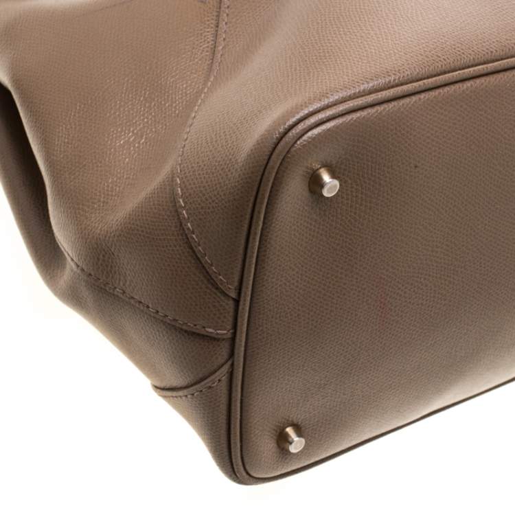 Pre Owned Furla Dark Beige Leather Kelis Tote