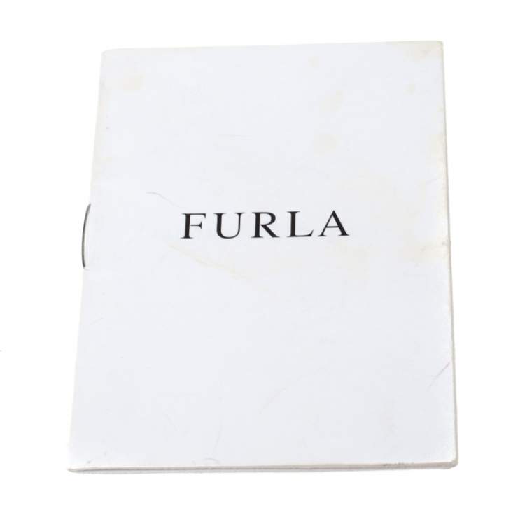 Pre Owned Furla Tan Suede and Croc Embossed Leather Hobo