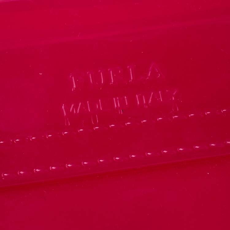 Pre Owned Furla Hot Pink Rubber Candy Top Handle Bag   