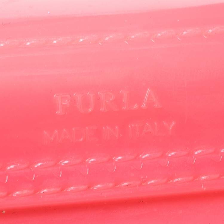 Pre Owned Furla Pink PVC Candy Mini Top Handle Bag