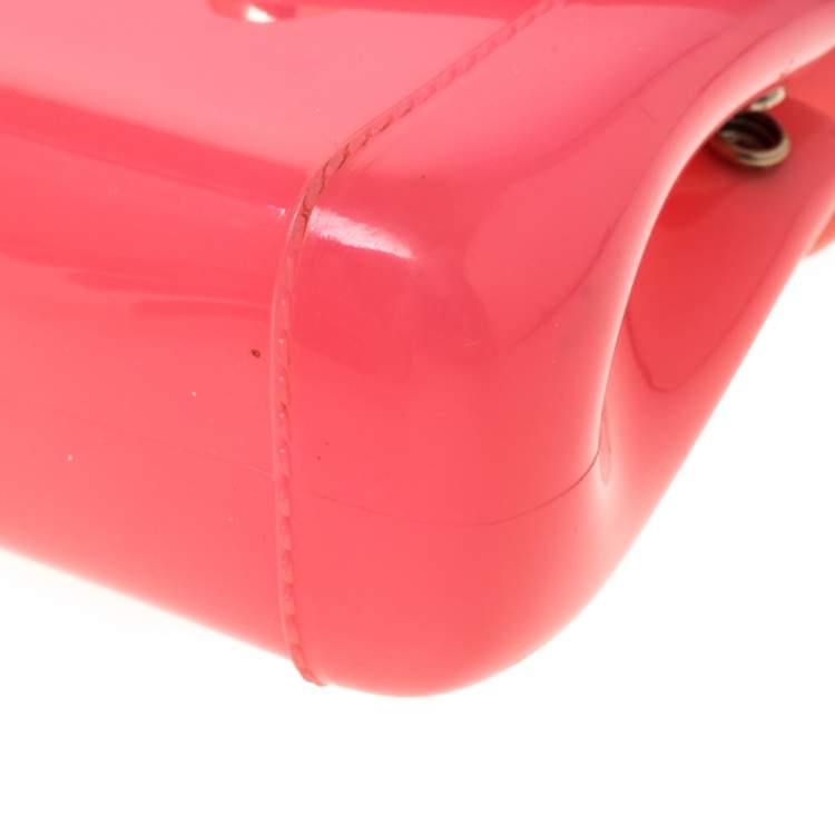 Pre Owned Furla Pink PVC Candy Mini Top Handle Bag