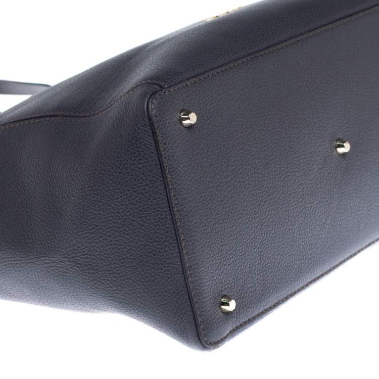 Pre Owned Furla Grey Leather Tote 