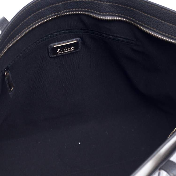 Pre Owned Furla Grey Leather Tote 