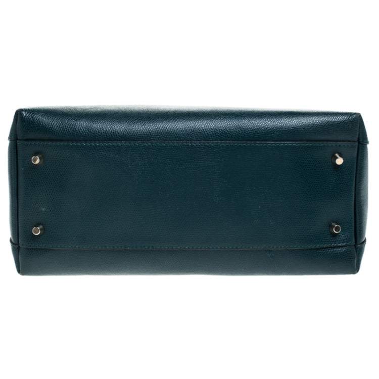 Pre Owned Furla Deep Green Leather Piper Dome Satchel