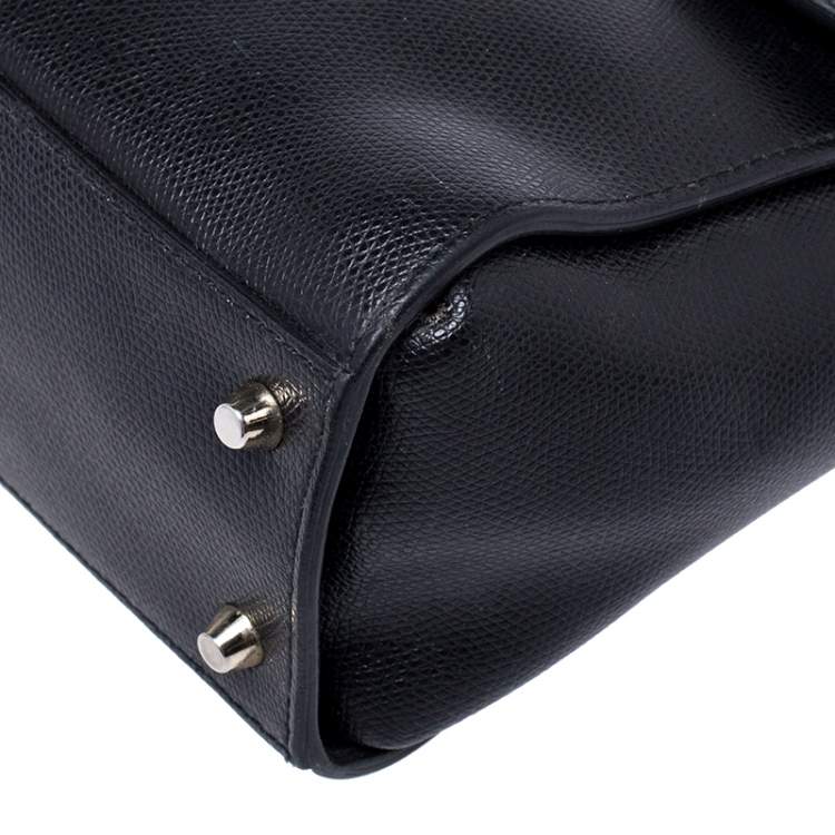 Pre Owned Furla Black Leather Small Metropolis Tote