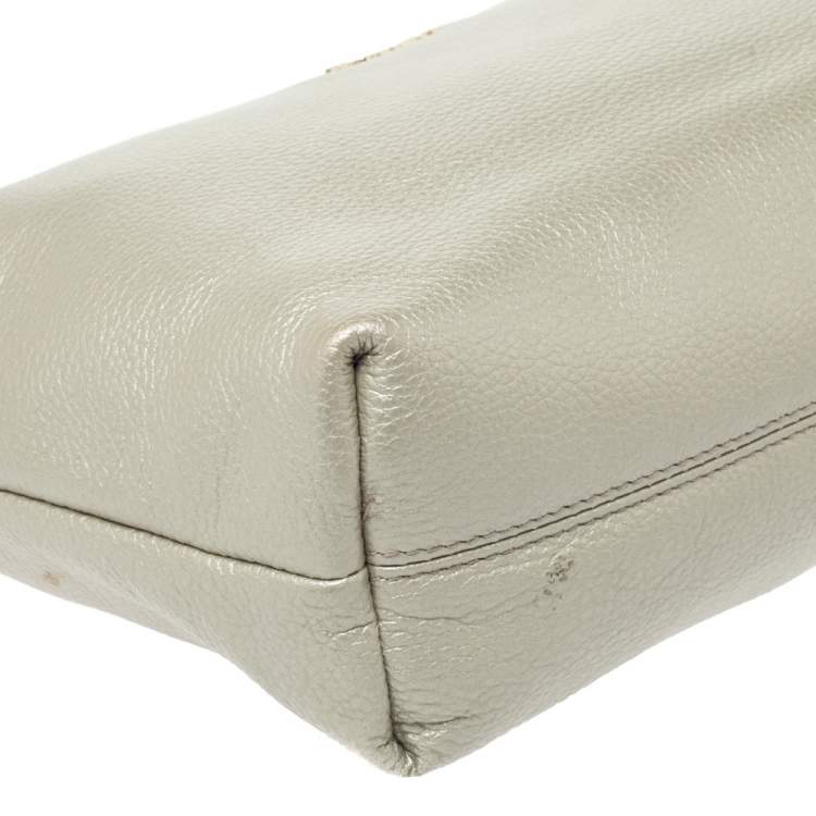 Pre Owned Furla Metallic Gold Leather Shoulder Bag