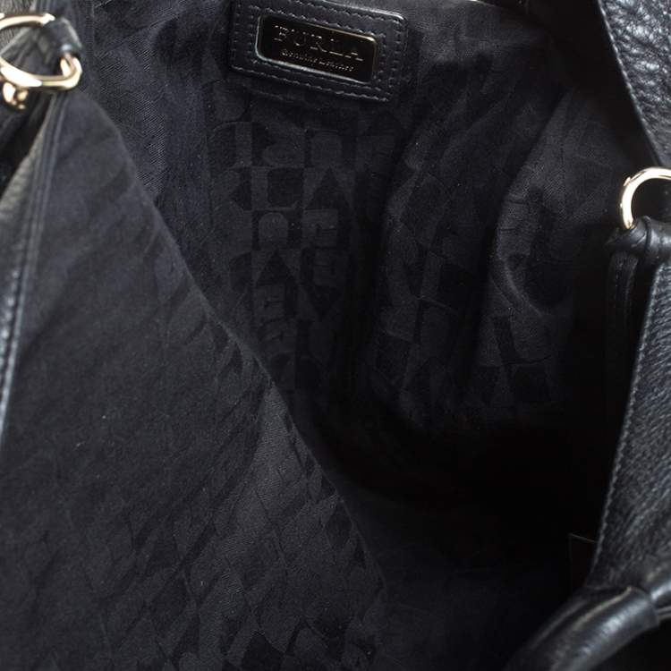 Pre Owned Furla Black Leather Elisabeth Hobo