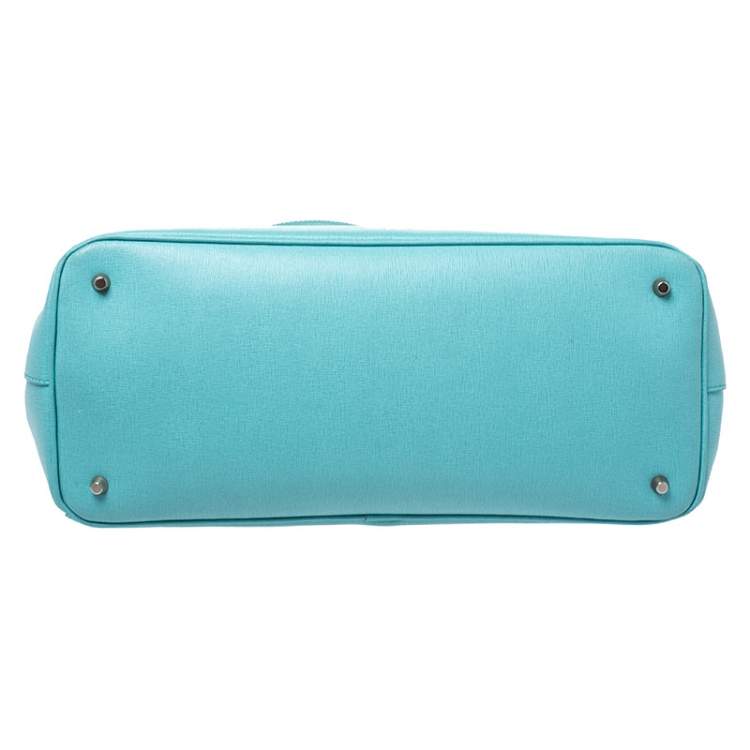 Pre Owned Furla Mint Green Leather Linda Tote