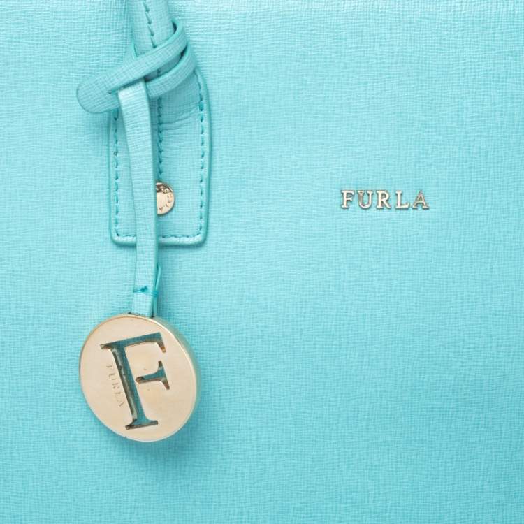 Pre Owned Furla Mint Green Leather Linda Tote