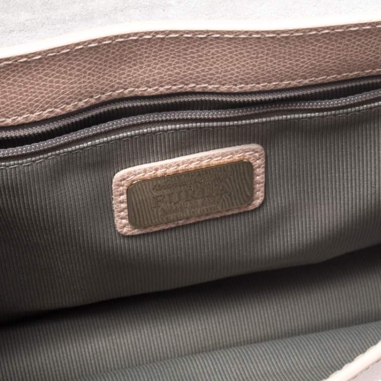 Pre Owned Furla Peach Leather Envelope Shoulder Bag