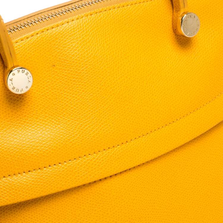Pre Owned Furla Mustard Leather Piper Dome Satchel