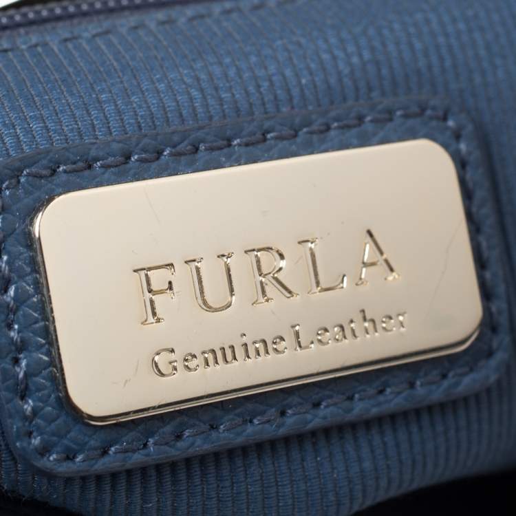 Pre Owned Furla Blue Leather Metropolis Satchel