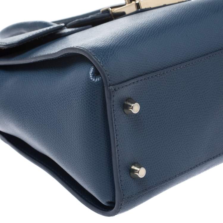 Pre Owned Furla Blue Leather Metropolis Satchel