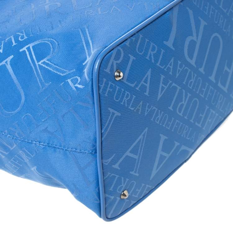 Pre Owned Furla Blue Nylon and Leather Hobo 