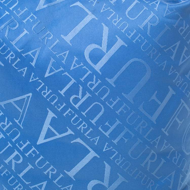 Pre Owned Furla Blue Nylon and Leather Hobo 