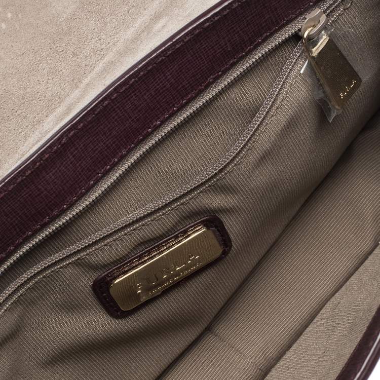 مملوكة مسبقًا Furla Burgundy Leather Metropolis Shoulder Bag