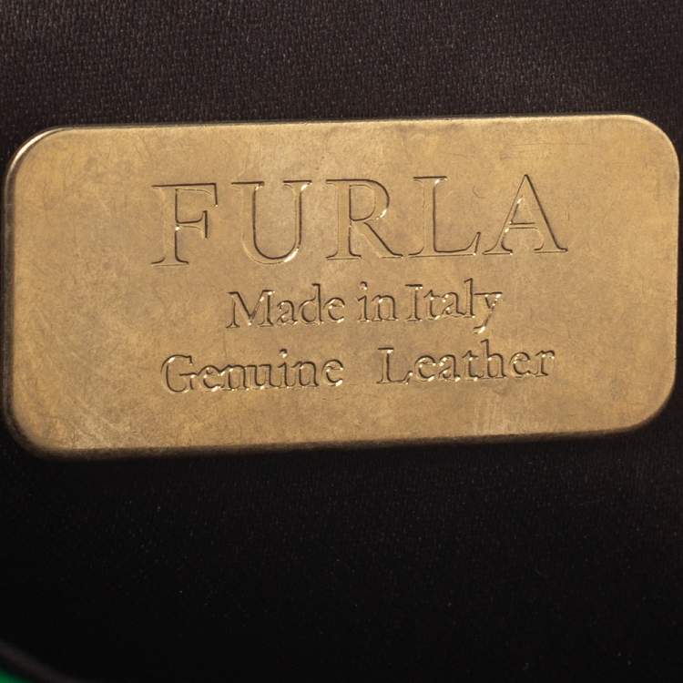 Pre Owned Furla Green Python Chain Clutch
