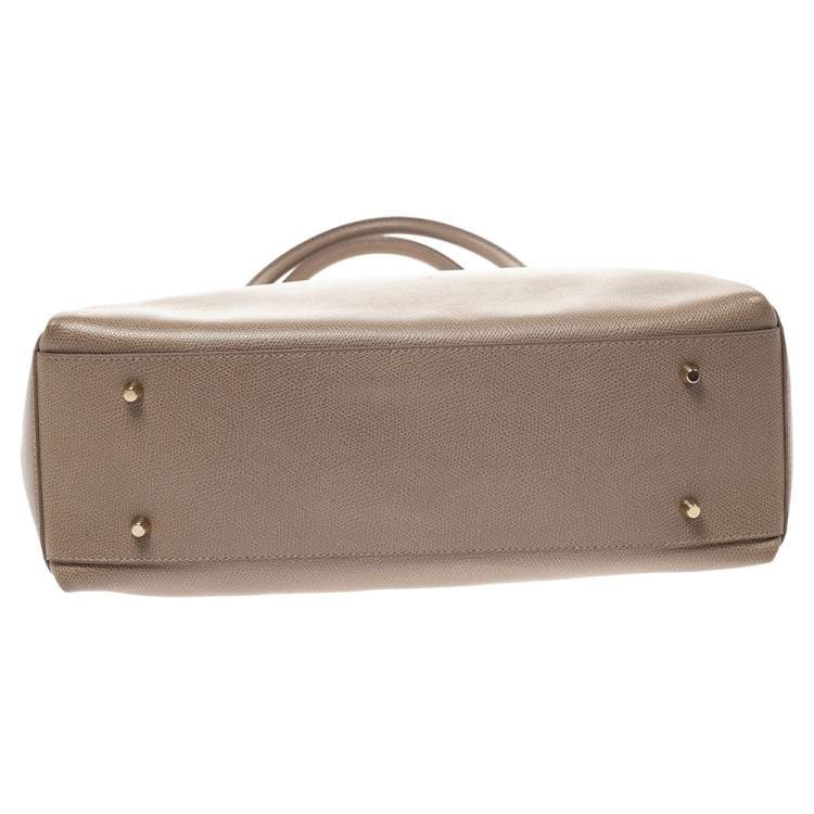 Pre Owned Furla Beige Leather Large Lotus Tote