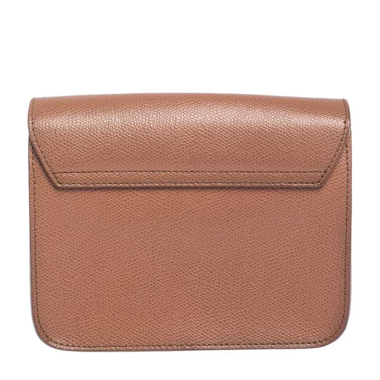 Pre Owned Furla Tan Leather Mini Metropolis Crossbody Bag