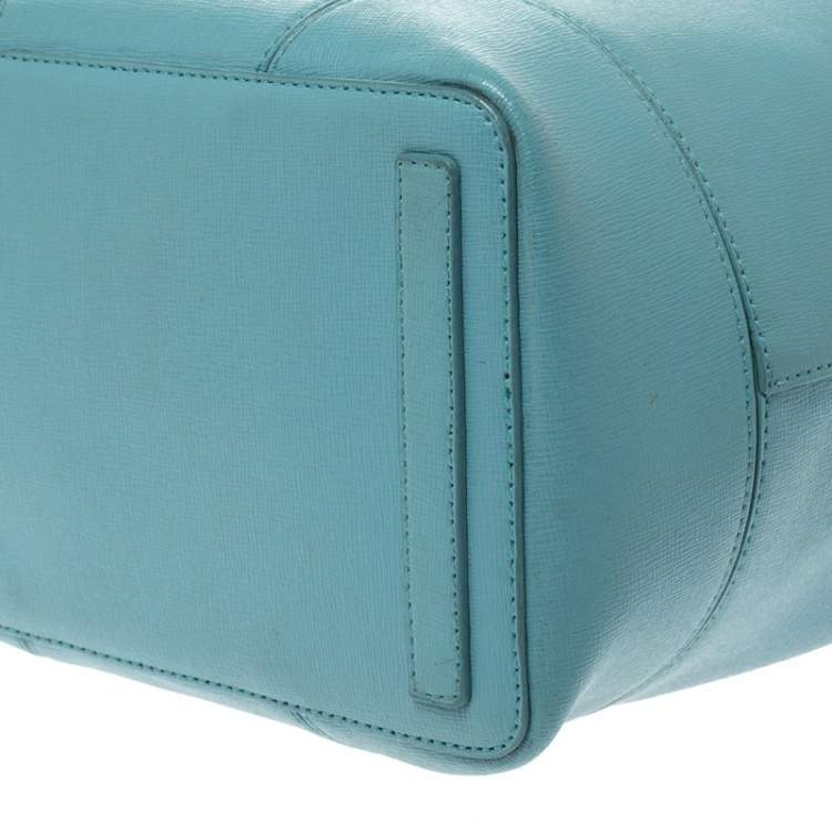 Pre Owned Furla Blue Leather Stacy Drawstring Bucket Bag