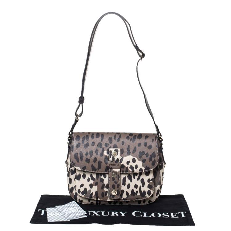 Pre Owned Furla Multicolor Animal Print Emma Shoulder Bag