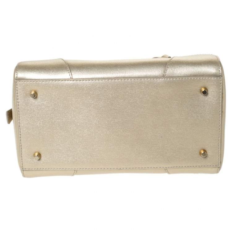 Pre Owned Furla Gold Leather Tessa Satchel