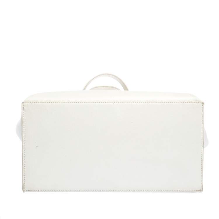 Pre Owned Furla White Leather Sally Tote