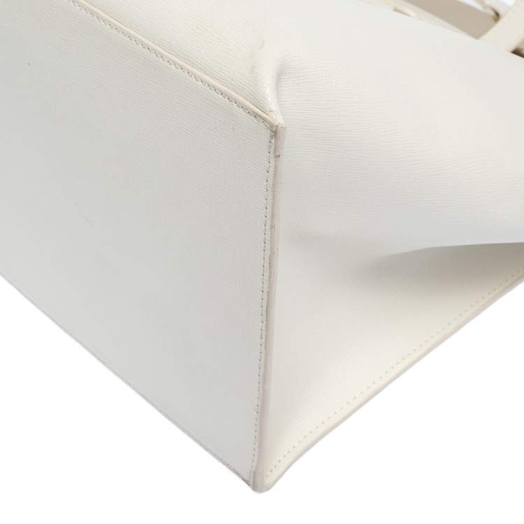 Pre Owned Furla White Leather Sally Tote