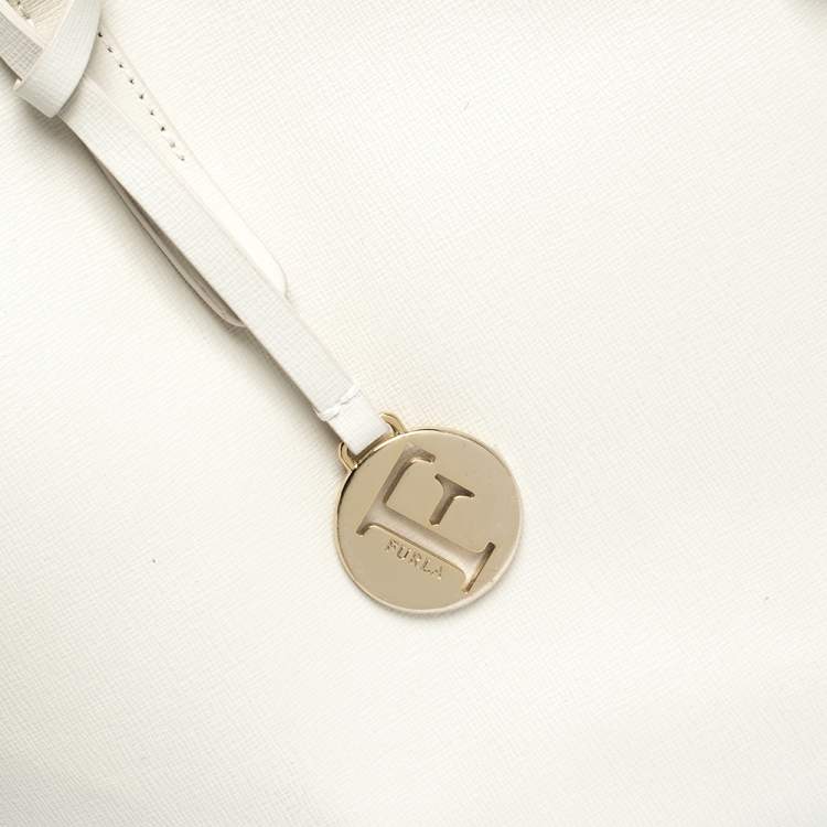 Pre Owned Furla White Leather Sally Tote