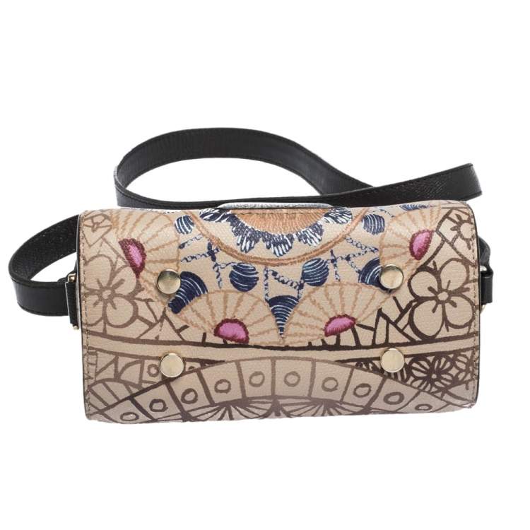 Pre Owned Furla Multicolor Printed Coated Canvas Flap Crossbody Bag