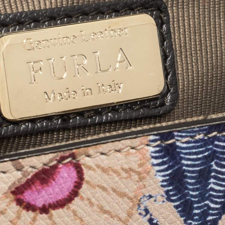 Pre Owned Furla Multicolor Printed Coated Canvas Flap Crossbody Bag