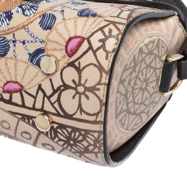 Pre Owned Furla Multicolor Printed Coated Canvas Flap Crossbody Bag