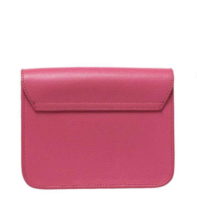Pre Owned Furla Pink Leather Mini Metropolis Chain Shoulder Bag
