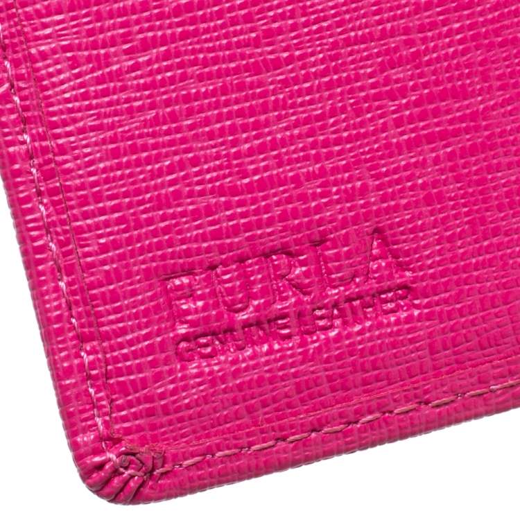 Pre Owned Furla Pink Leather Babylon Trifold Wallet