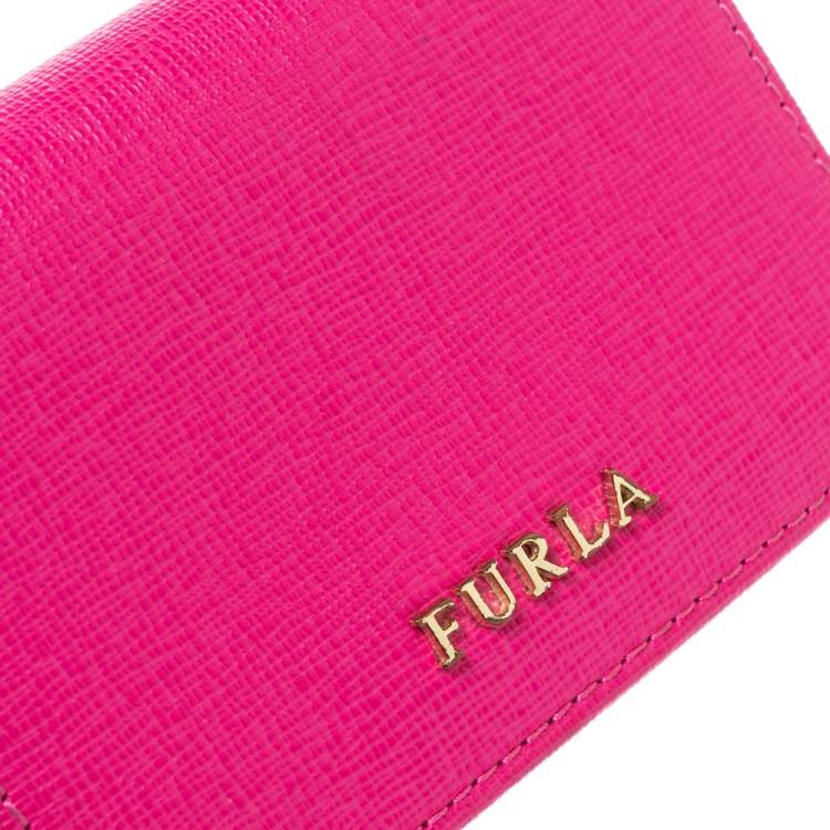 Pre Owned Furla Pink Leather Babylon Trifold Wallet