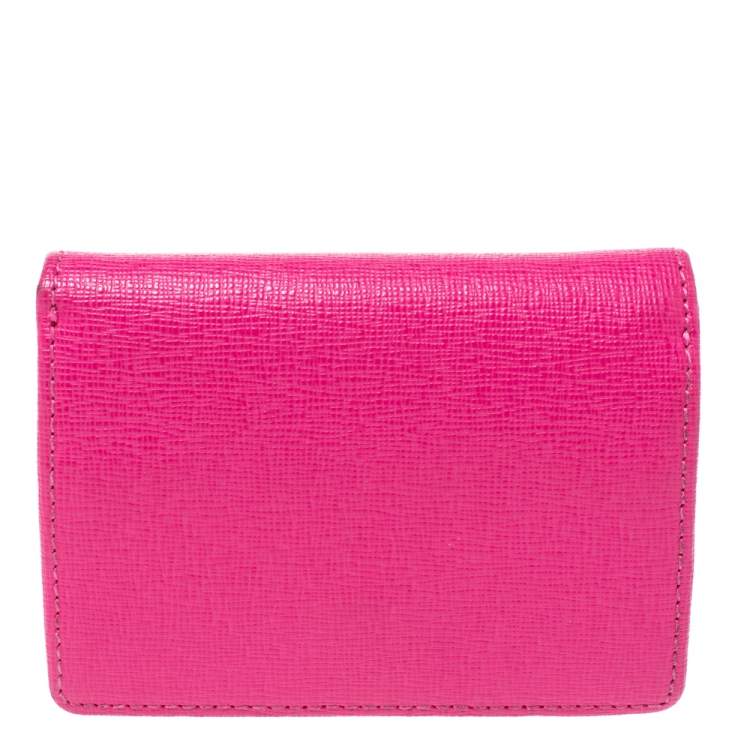 Pre Owned Furla Pink Leather Babylon Trifold Wallet