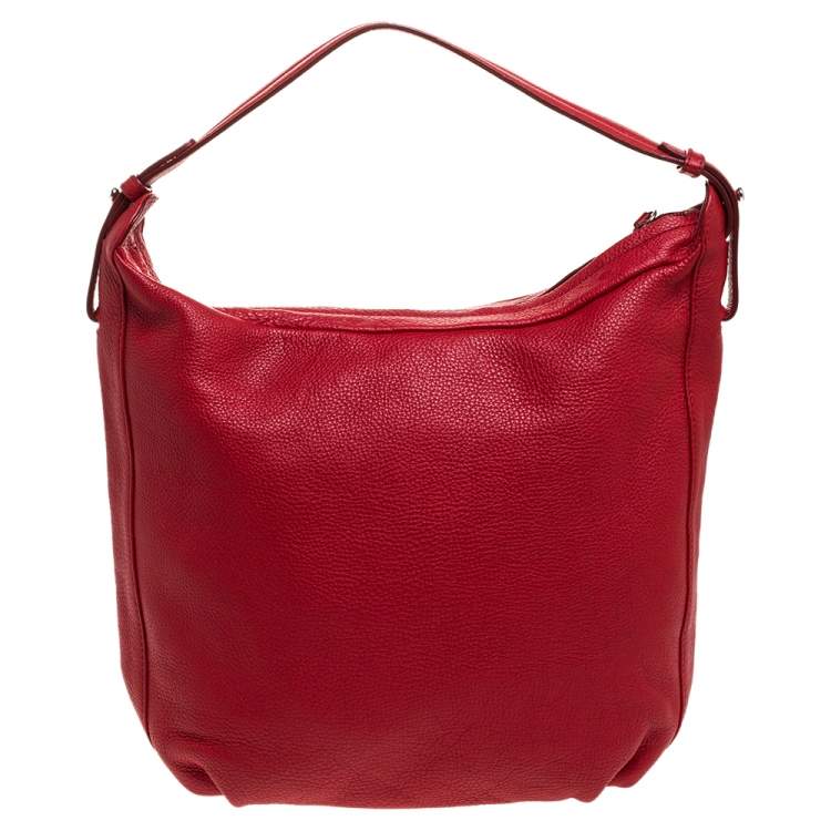 Pre Owned Furla Red Leather Hobo