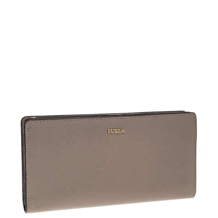 Pre Owned Furla Grey Leather Zipped Continental Wallet
