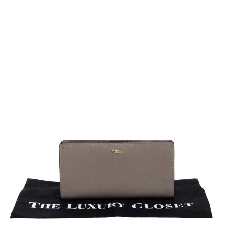 Pre Owned Furla Grey Leather Zipped Continental Wallet