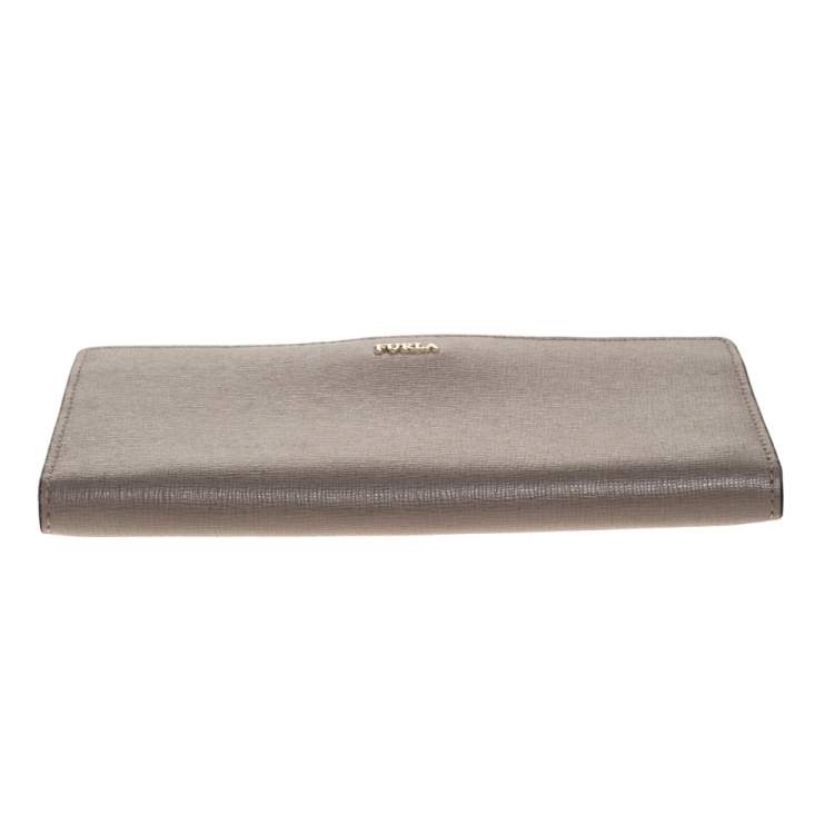 Pre Owned Furla Grey Leather Zipped Continental Wallet