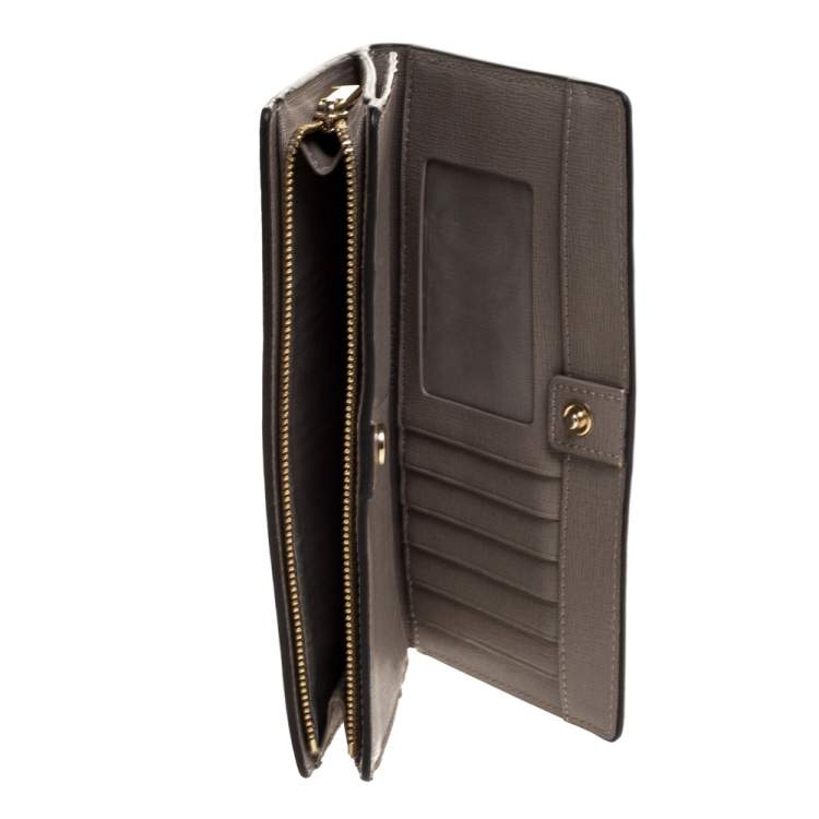 Pre Owned Furla Grey Leather Zipped Continental Wallet