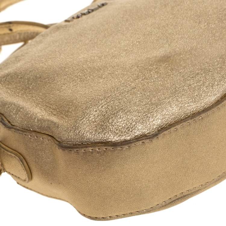 مملوكة مسبقًا Furla Metallic Gold Leather Crossbody Bag