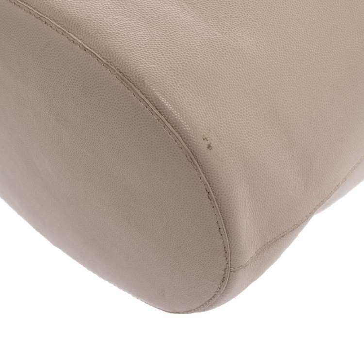 Pre Owned Furla Nude Leather Drawstring Bucket Bag